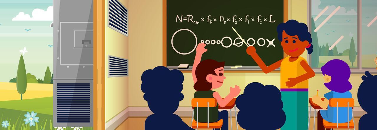 Illustration of classroom