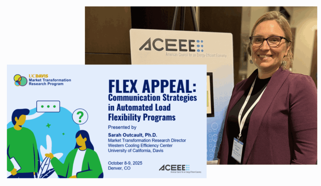 UC Davis researcher presenting at energy efficiency and load flexibility event.